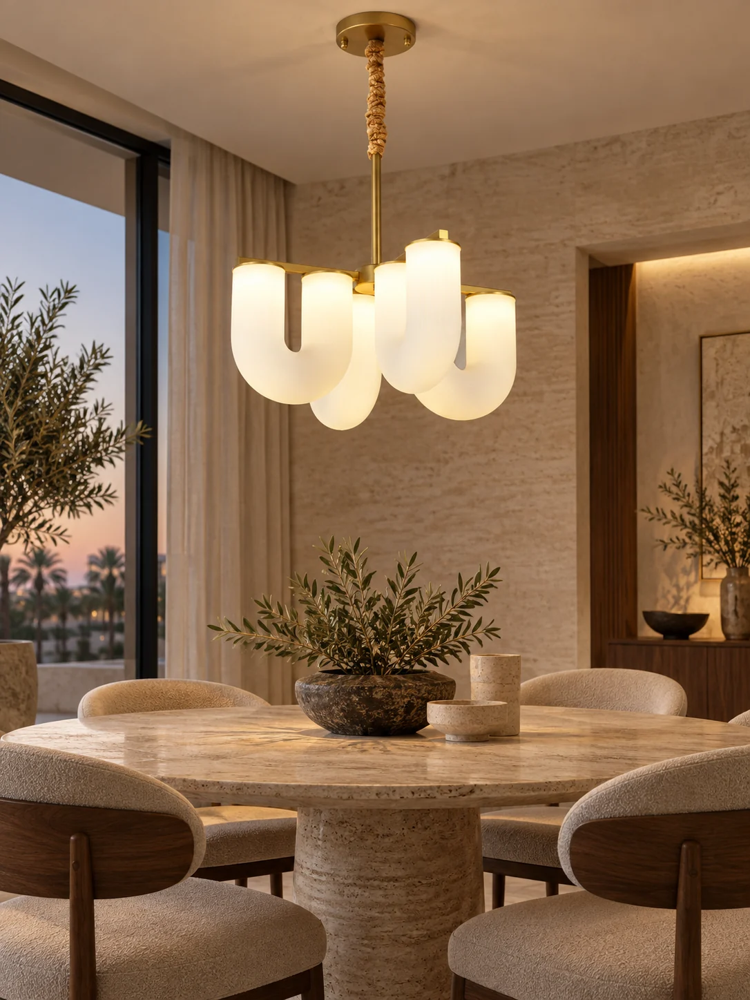 SEE MOON chandelier in a living room